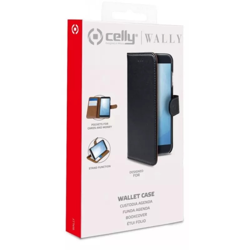 CELLY WALLY wallet-hoes voor Samsung Galaxy A26 5G, zwart