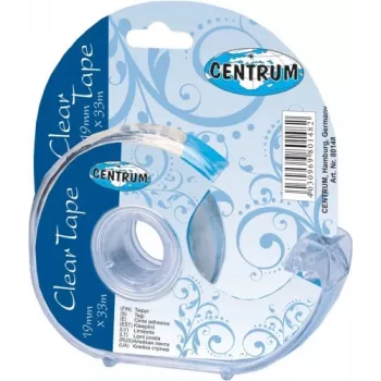 Centrum transparant plakband met dispenser 19mm x 33m