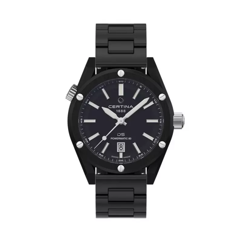 CERTINA DS Action Diver Automatic 43mm zwarte wijzerplaat NATO-band herenhorloge C041407390510