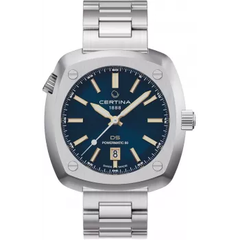 CERTINA DS Action Diver Automatic herenhorloge 43mm blauwe wijzerplaat RVS Milanese band C041407190410