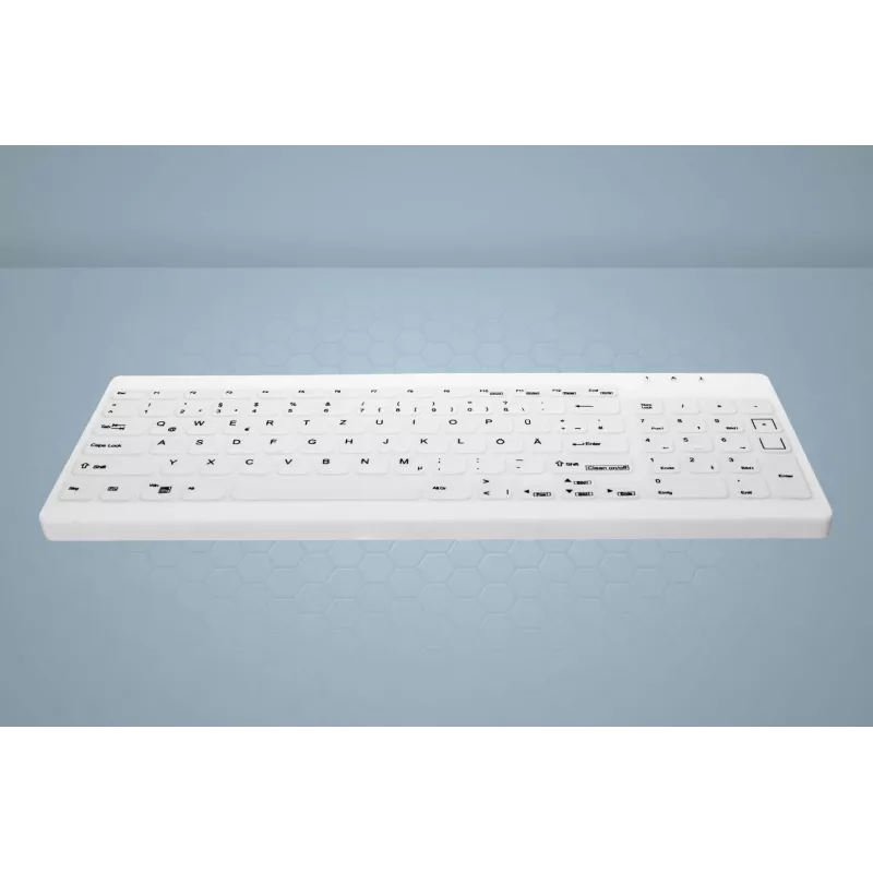 CHERRY Contour Active Key QuickClean AK-C7012 bedraad toetsenbord, zwart, QWERTY, USB, CHERRY SX Scissor Technology, 105 toetsen, slim design, desinfecteerbaar oppervlak