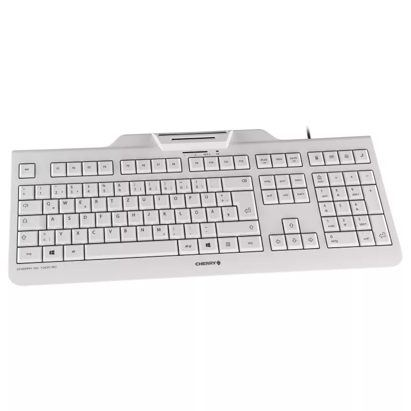 Cherry KC 1000 SC bedrade USB-toetsenbord met smartcardlezer – US-/internationaal layout, zwart