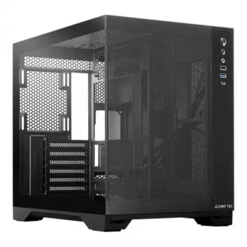 Chieftec VISIO AIR Fanless GM-30B-M-FL-OP Micro-ATX Tower Zwart Gehard Glas