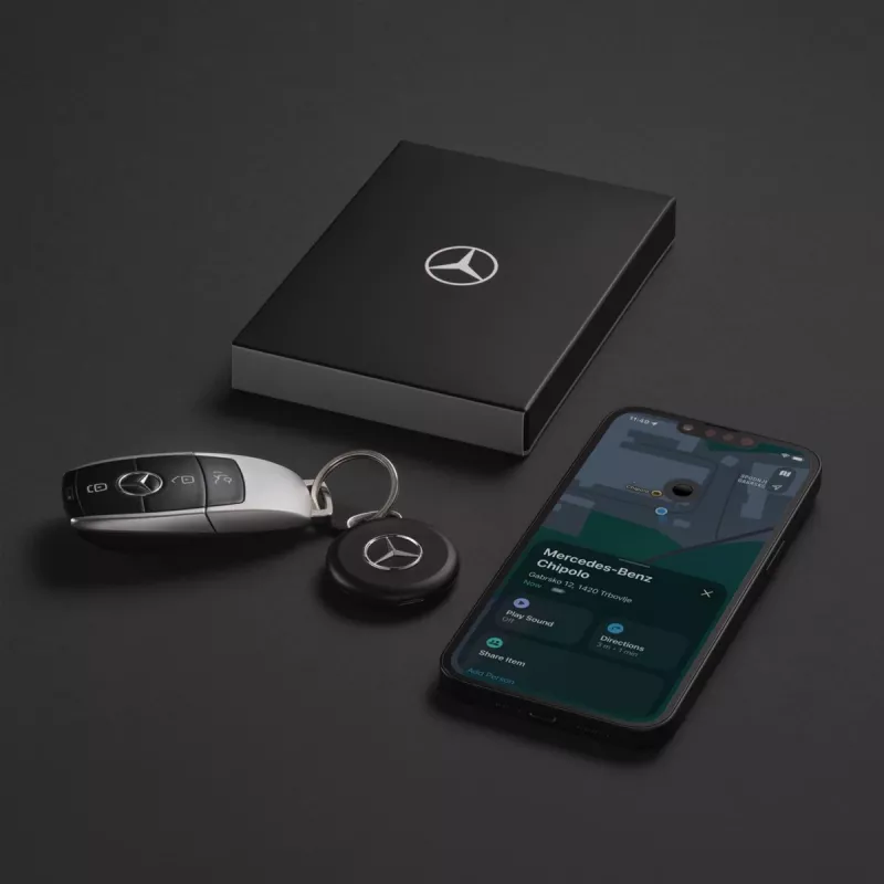 Chipolo LOOP Mercedes – oplaadbare Bluetooth-tracker met siliconenlus voor iOS & Android, zwart
