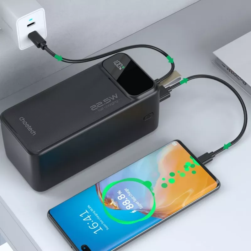 CHOETECH B732 Powerbank 50000 mAh 22.5W PD & QC - Zwart