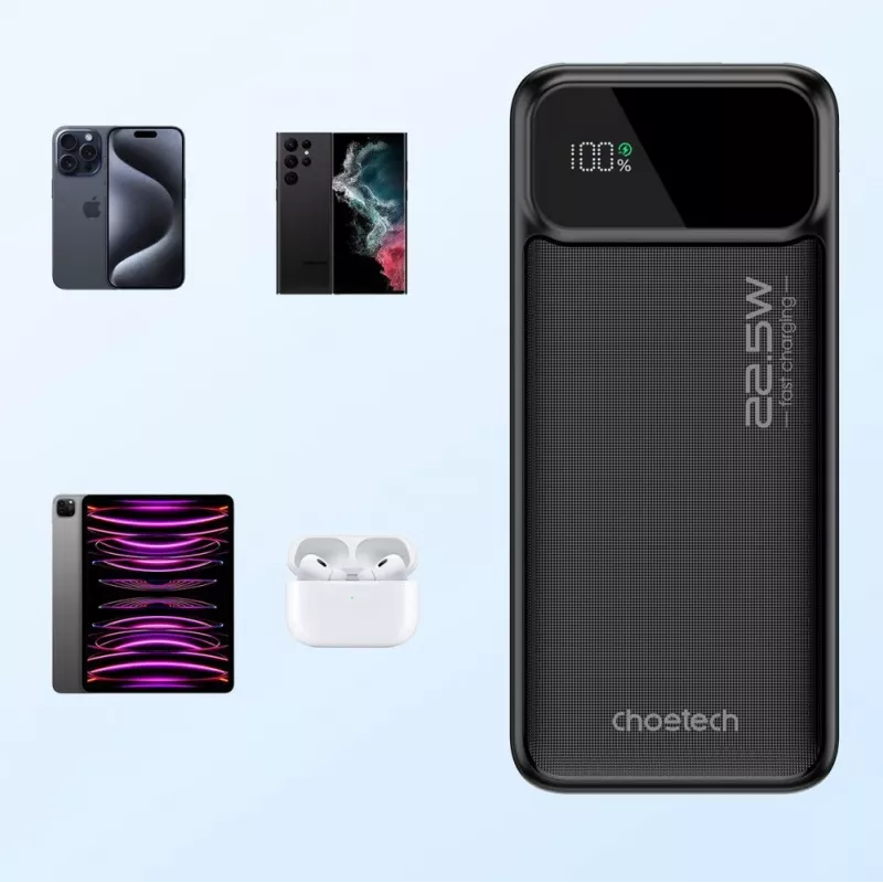 CHOETECH Powerbank 30000 mAh Zwart