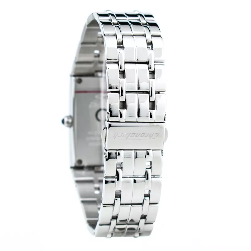 CHRONOTECH CT7017B-02M unisex quartz analoog horloge 30mm RVS mesh band