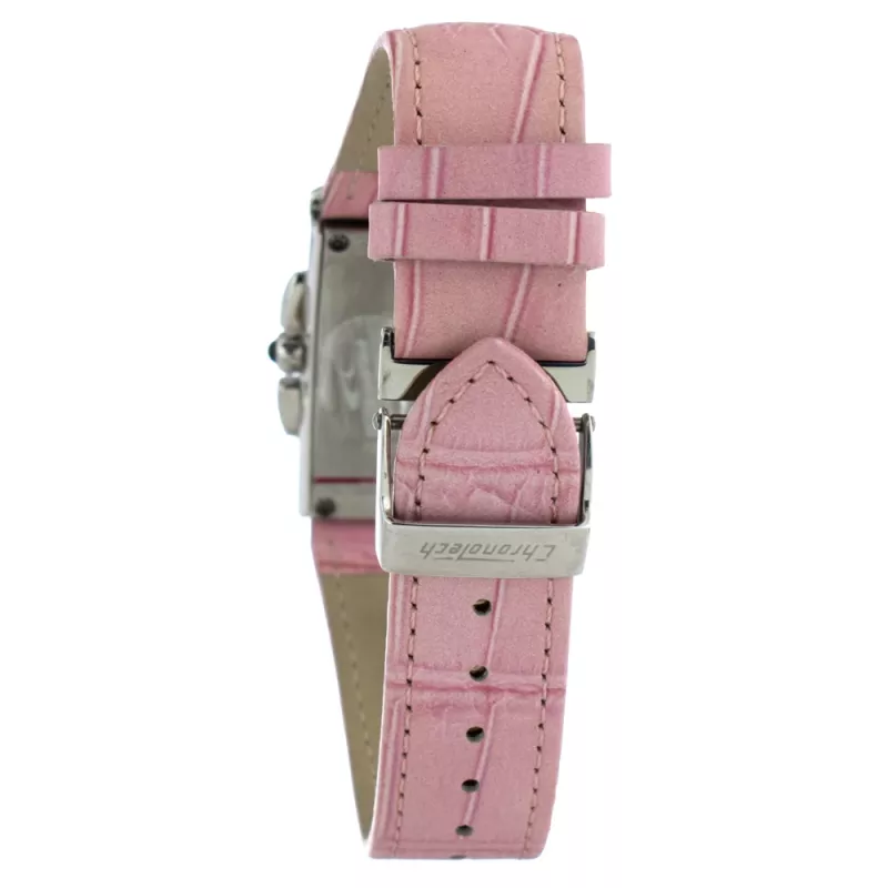 CHRONOTECH CT7018B-02S dames analoog quartz horloge 30mm witte leren band