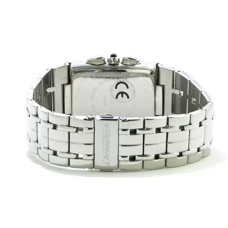 CHRONOTECH CT7018B-05M unisex analoog horloge 28mm RVS zilver