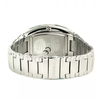 CHRONOTECH CT7065M-02M heren analoog quartz horloge 36 mm RVS zwarte wijzerplaat zilveren band