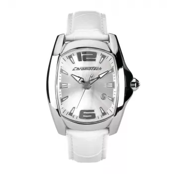 CHRONOTECH CT7107M06 heren analoog quartz horloge 40mm zwarte wijzerplaat leren band