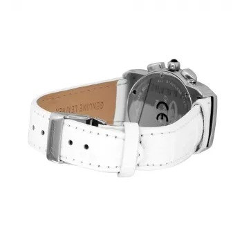 CHRONOTECH CT7280M-06 heren quartz analoog horloge 38mm RVS zwarte wijzerplaat leren band