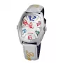CHRONOTECH CT7696L-12 Prisma unisex quartz horloge 34 mm witte wijzerplaat witte leren band