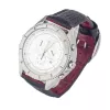 CHRONOTECH MAN CT7636M-02 50mm quartz-chronograaf horloge zwarte wijzerplaat lederen band