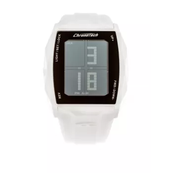 CHRONOTECH MAN RW0024 40mm analoog quartzhorloge zwarte wijzerplaat leren band