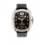 CHRONOTECH heren RW0007 analoog quartz horloge 40mm roestvrij staal zwarte wijzerplaat leren band