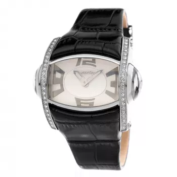 CHRONOTECH Woman CT7681M-30S quartz analoog polshorloge 48mm zwarte wijzerplaat leren band