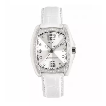 Chronotech dameshorloge RW0002 analoog quartz 35 mm wit leer