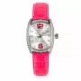 CHRONOTECH dameshorloge RW0005 35 mm analoog quartz zilveren wijzerplaat zwarte lederen band