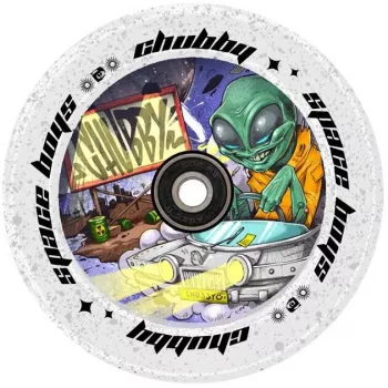 Chubby SpaceBoys paars-zwart glitter 110mm scooterwiel