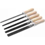 CIMCO 206806 5-delige precisie-vijlenset met ergonomische bi-materiaal handgrepen, 200 mm vijlblad, schlichtvijl, in rol-etui