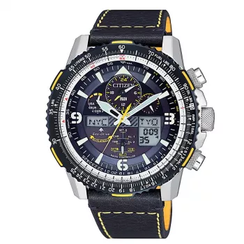 CITIZEN Eco-Drive Atomic Timekeeping Watch JY8078-01L 45mm blauwe wijzerplaat leren band