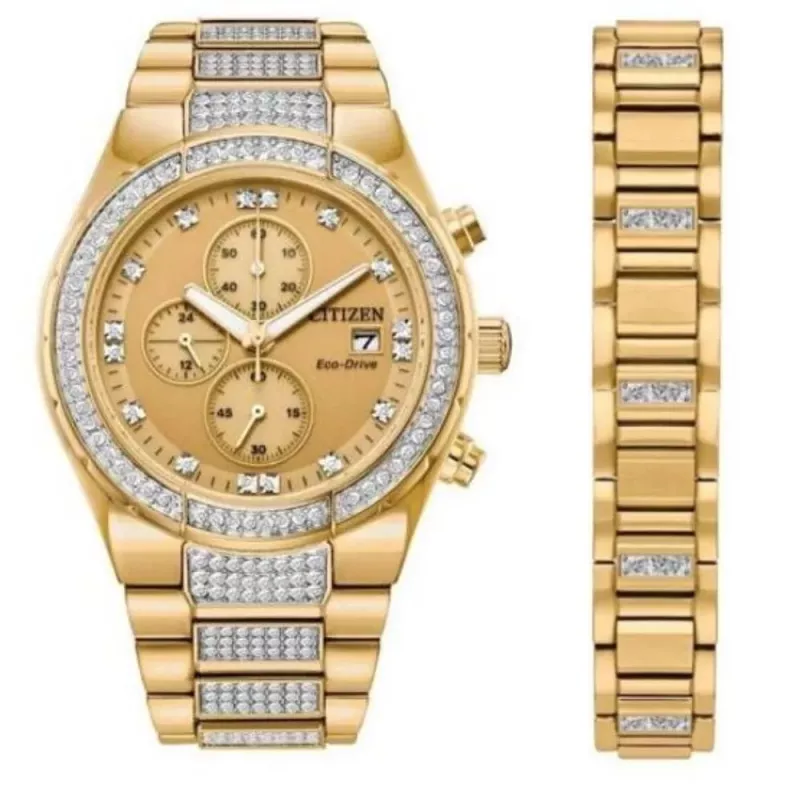CITIZEN Eco-Drive chronograaf edelstaal horloge CA0752-66P 41mm