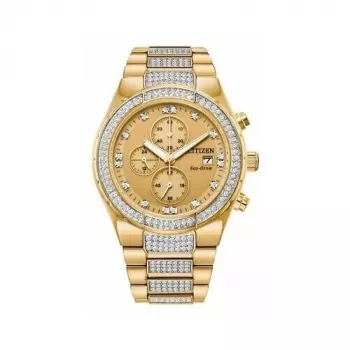 CITIZEN Eco-Drive chronograaf edelstaal horloge CA0752-66P 41mm