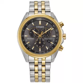CITIZEN Eco-Drive chronograaf horloge BL5564-55H 44mm staal grijze wijzerplaat