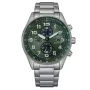 CITIZEN Eco-Drive chronograaf horloge CA0770-72X 43mm edelstaal groene wijzerplaat heren