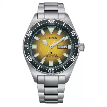 CITIZEN heren automatisch duikhorloge NY0120-52X 41mm groene wijzerplaat edelstaal