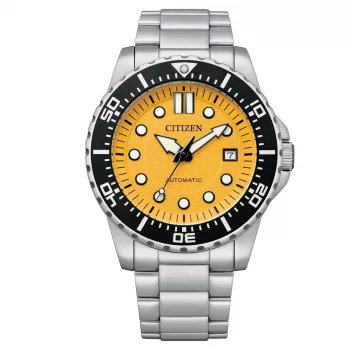 CITIZEN heren automatisch horloge NJ0170-83X 43mm roestvrij staal groene wijzerplaat