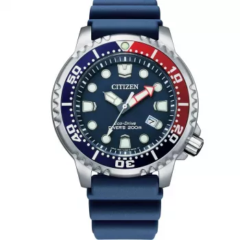 CITIZEN Promaster Diver Eco-Drive herenhorloge BN0168-06L 44mm blauwe wijzerplaat blauwe polyurethaan band