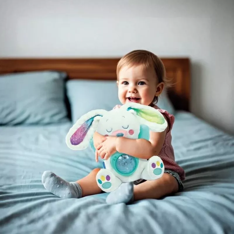 Clementoni knuffel – konijnenprojector met sterrenhemel, melodieën en natuurgeluiden