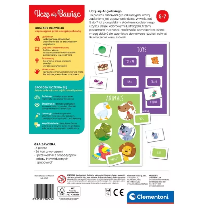 Clementoni leerspel I'm Learning English spelenderwijs Engels leren Poolse taal 28350