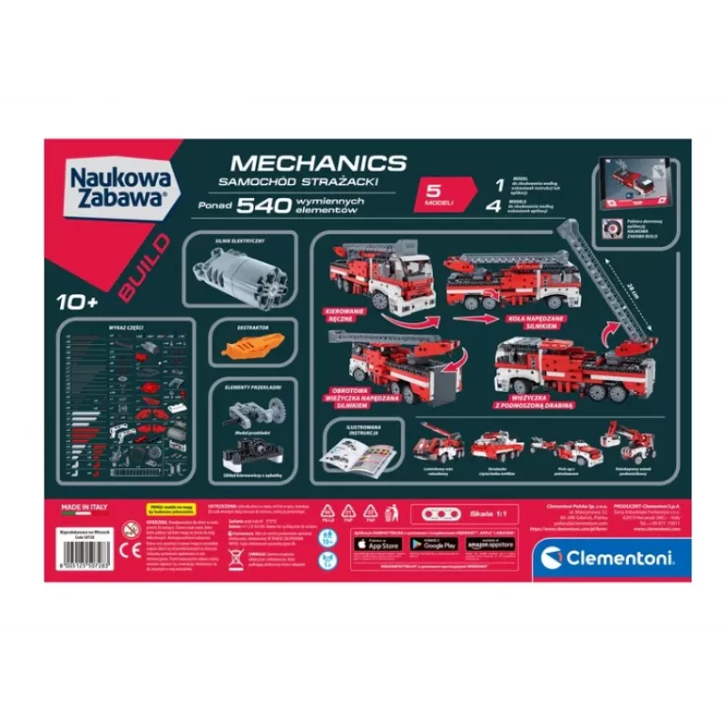 Clementoni Scientific Fun Mechanics Laboratory: brandweerwagen leerbouwset (Poolse taal) 50728