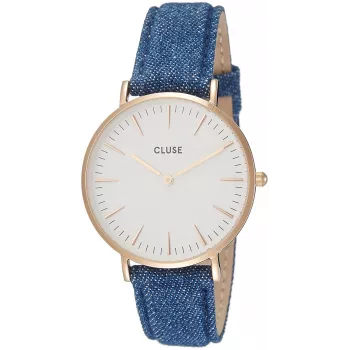 CLUSE La Bohème quartzhorloge 38mm RVS goud mesh