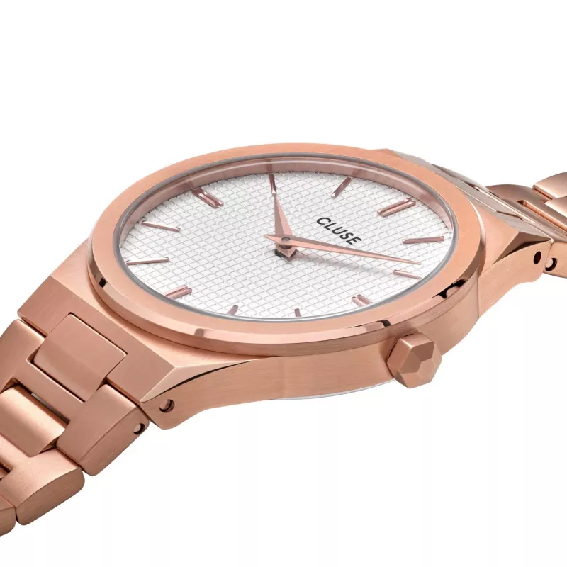 CLUSE Minuit dameshorloge 33 mm roségoud RVS mesh