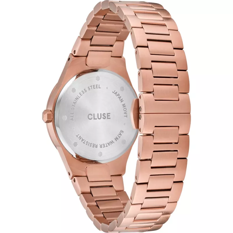 CLUSE Minuit dameshorloge 33 mm roségoud RVS mesh