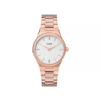 CLUSE Minuit dameshorloge 33 mm roségoud RVS mesh