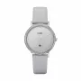 CLUSE Minuit dameshorloge 33 mm roségoud RVS grijs leer