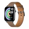 COLMI C28 smartwatch – zwart + bruine leren band
