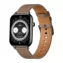 COLMI C28 smartwatch – zwart + bruine leren band