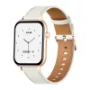 COLMI C28 smartwatch in goud met witte leren band