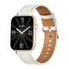 COLMI C28 smartwatch in goud met witte leren band