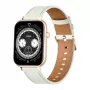 COLMI C28 smartwatch in goud met witte leren band