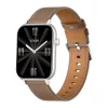 COLMI C28 smartwatch – zilver + bruine leren band