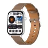 COLMI C28 smartwatch – zilver + bruine leren band