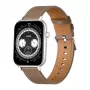 COLMI C28 smartwatch – zilver + bruine leren band