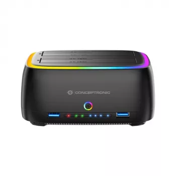 Conceptronic DONN36B 2-bay SATA HDD/SSD dockingstation, USB 3.0, 2x USB-A, zwart